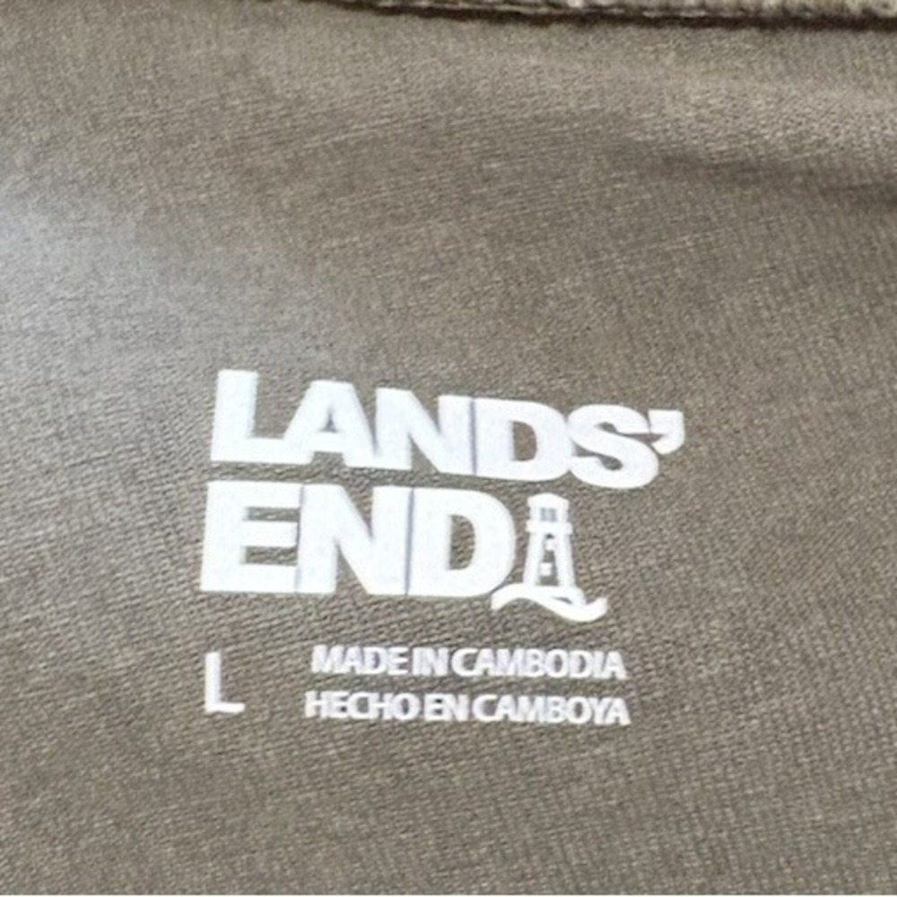 Lands' End - Olive Green Capri Pants Knit Pull On StretchCotton Spandex - Sz L - Picture 4 of 6